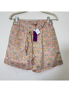 Bonpoint Cherrys Elmie Pull On Short Girls Size 14 Liberty Fabric Belted New